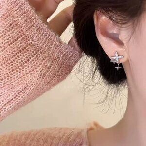 Dazzling Silver Star Earrings